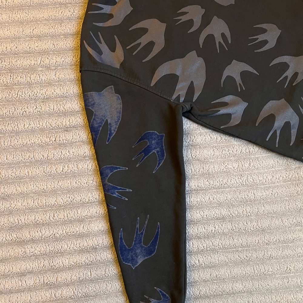 MCQ Alexander McQueen Velvet Swallows Applique Crewneck Sweatshirt (READ DESC!) - Picture 2 of 10